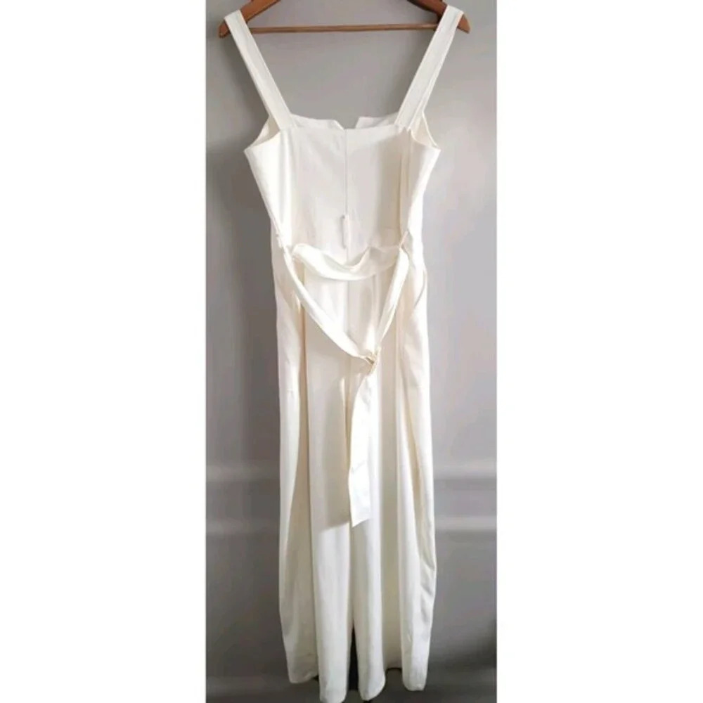 ZARA Jumpsuit Women's Small Cream Gold Buttons Belted Wide Leg Pockets N… - Picture 8 of 8